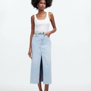 Madewell Rilee Denim Midi Skirt, size 24, NWT